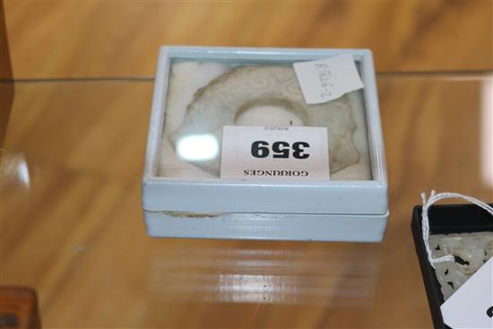 A Chinese hardstone Bi disc 7.5cm.